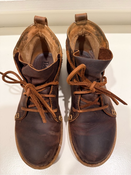 Born Shoes - Women’s Brown Leather Lace-Up Boots